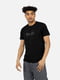 Чорна бавовняна футболка з принтом і коротким рукавом | 6873232 | фото 2