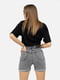 Короткі джинсові шорти сірого кольору з відворотами | 6873301 | фото 4