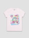 Піжама рожева з принтом: футболка та шорти | 6873363 | фото 2