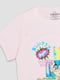 Піжама рожева з принтом: футболка та шорти | 6873363 | фото 3