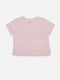 Бавовняна футболка рожева з принтом | 6873383