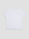 Біла бавовняна футболка з коротким рукавом | 6873401