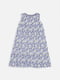 Сукня з коротким рукавом бузкова з принтом | 6873561