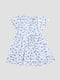 Розкльошена біло-блакитна сукня в квітковий принт | 6873566