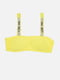 Роздільний жовтий купальник, декорований стразами | 6873650 | фото 2