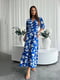 Легка синя сукня A-силуету міді довжини  | 6874254 | фото 3