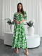 Зелена ніжна сукня міді у принт | 6874255 | фото 2