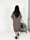 Практична темно-бежева сукня вільного крою з дизайнерською вишивкою | 6874259 | фото 9