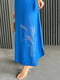 Літня синя лляна сукня максі з ніжною вишивкою “Колоски” | 6874264 | фото 6