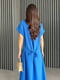 Літня синя лляна сукня максі з ніжною вишивкою “Колоски” | 6874264 | фото 8