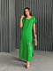 Літня зелена лляна сукня максі з ніжною вишивкою “Колоски” | 6874265 | фото 4