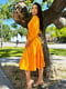 Сукня жовта з рукавами на резинці | 6874286 | фото 2