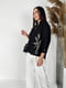 Чорна вільна сорочка з дизайнерською вишивкою “Колоски” | 6874290 | фото 4