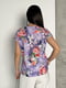 Бузкова блуза прямого крою у квітковий принт | 6874292 | фото 7