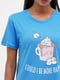 Блакитна нічна сорочка-футболка з коротким рукавом | 6874938 | фото 4