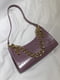 Фіолетова сумка-багет на ремінці з ланцюжком | 6875070 | фото 4