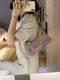 Фіолетова сумка-багет на ремінці з ланцюжком | 6875070 | фото 8