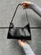 Чорна сумка-багет з тисненням рептилія | 6875131 | фото 4