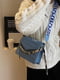 Блакитна сумка крос-боді на широкому ремінці | 6875154 | фото 4