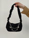 Чорна сумка-багет з декоративними ланцюжками | 6875193 | фото 2