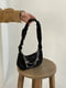 Чорна сумка-багет з декоративними ланцюжками | 6875193 | фото 3