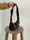 Чорна сумка-багет з декоративними ланцюжками | 6875193 | фото 4