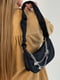 Чорна сумка-багет з декоративними ланцюжками | 6875193 | фото 7