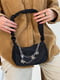 Чорна сумка-багет з декоративними ланцюжками | 6875193 | фото 8