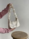 Біла сумка-багет з декоративними ланцюжками | 6875195 | фото 8
