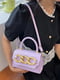 Фіолетова сумка крос-боді на ремінціз кільцями | 6875338 | фото 4