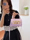 Фіолетова сумка крос-боді на ремінціз кільцями | 6875338 | фото 6