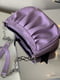 Фіолетова класична сумка-багет на срібному ланцюжку | 6875340 | фото 4