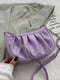 Фіолетова класична сумка-багет на срібному ланцюжку | 6875340 | фото 5