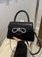 Чорна сумка крос-боді зі сріблястим декором | 6875347 | фото 2