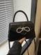 Чорна сумка крос-боді зі сріблястим декором | 6875347 | фото 5
