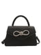 Чорна сумка крос-боді зі сріблястим декором | 6875347 | фото 9
