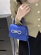 Синя сумка крос-боді зі сріблястим декором | 6875348 | фото 3