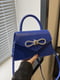 Синя сумка крос-боді зі сріблястим декором | 6875348 | фото 4