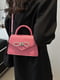 Рожева сумка крос-боді зі сріблястим декором | 6875349 | фото 7