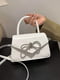 Біла сумка крос-боді зі сріблястим декором | 6875351 | фото 7
