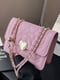 Рожева класична сумка крос-боді на ланцюжку | 6875383 | фото 4