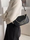 Чорна класична сумка-багет на ремінці з ланцюжком | 6875389 | фото 8