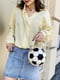 Біла кругла сумка футбольний м'яч на ланцюжку | 6875398 | фото 2