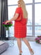 Літня сукня із принтованої тканини червона | 6876976 | фото 3