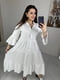 Лляна сукня міді біла | 6876985 | фото 3