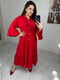 Лляна сукня міді червоного кольору | 6876988