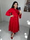 Лляна сукня міді червоного кольору | 6876988 | фото 4
