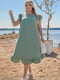 Лляна сукня міді оливкова | 6876990