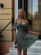 Приголомшлива літня сукня з тканини ролекс-горох оливкова | 6876996 | фото 4