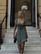 Приголомшлива літня сукня з тканини ролекс-горох оливкова | 6876996 | фото 8